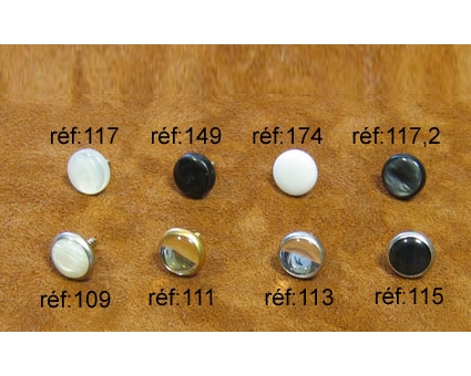 A149 - Bouton basse non cerclé Noir Ecru A149 - Bouton basse non cerclé Noir Ecru