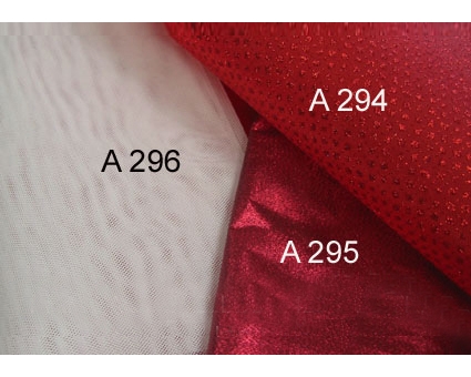 A295 - Tulle en Lamé Rouge satiné (au m²)