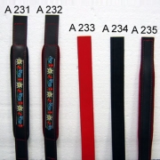 A232 - Courroie  basse diatonique décorée  Rouge Velours  