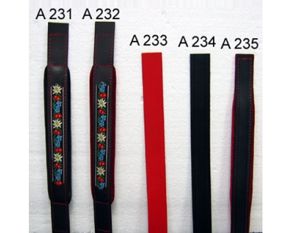 A233 - Courroie  basse diatonique cuir Rouge 