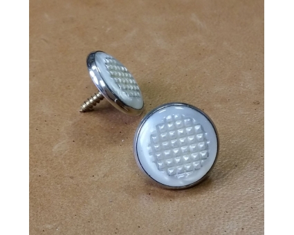A122 - Bouton repère chant cerclé nacré Blanc A122 - Bouton repère chant cerclé nacré Blanc