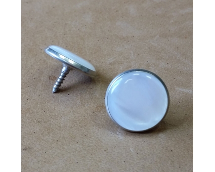 A108 - Bouton chant cerclé Nacré Blanc A108 - Bouton chant cerclé Nacré Blanc