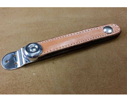 A98 - Attache soufflet chromé Marron et Cognac Velours A98 - Attache soufflet chromé Marron et Cognac Velours